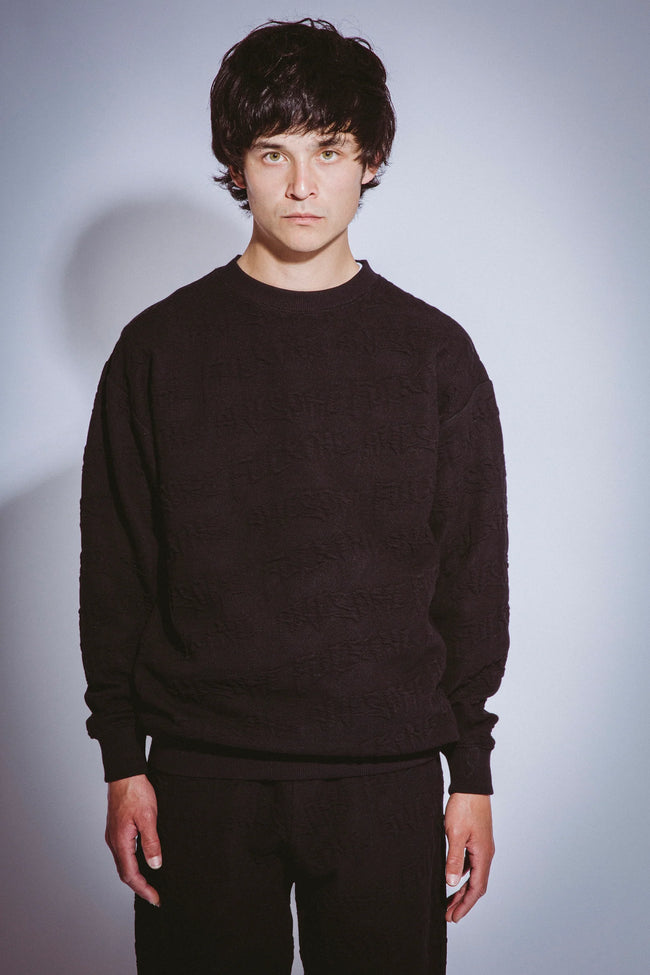 Jacquard Logo Crewneck Sweater