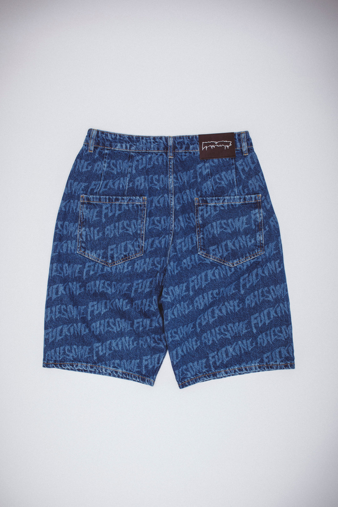 Baggy Pleated Denim Shorts