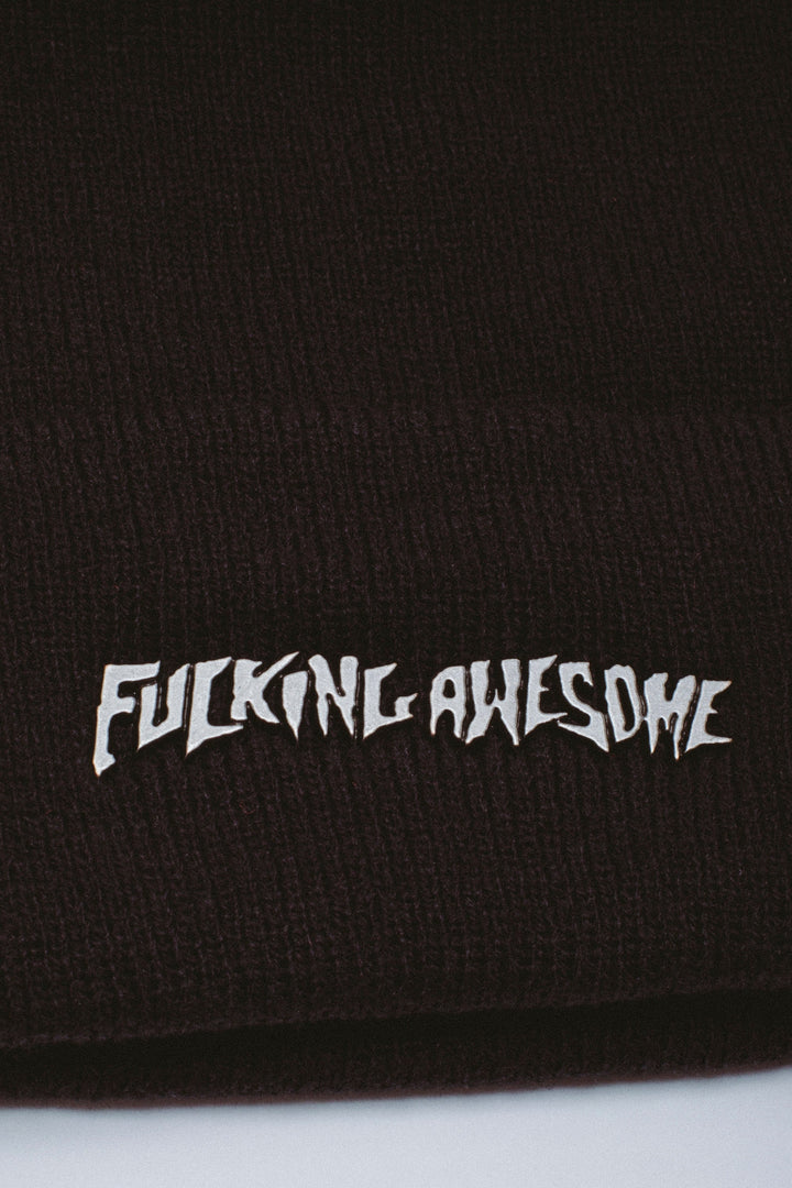 Metal Stamp Logo Cuff Beanie