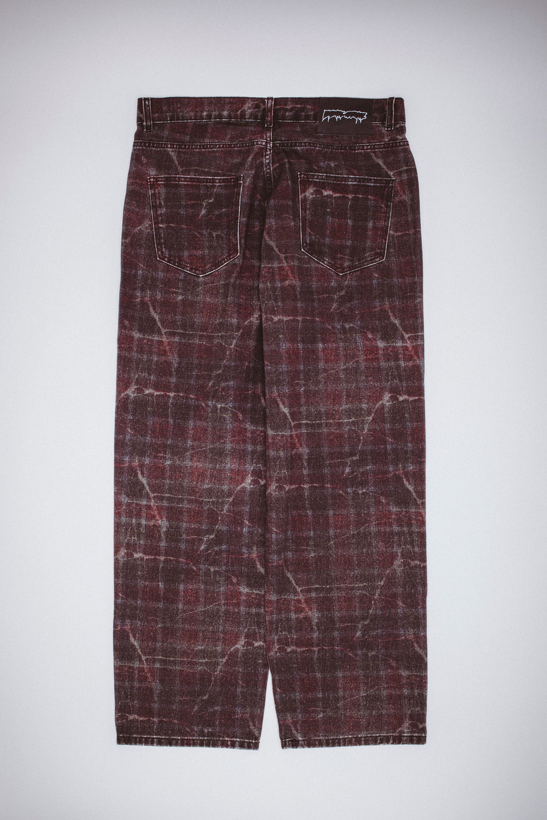 Distressed Plaid Fecke Jeans