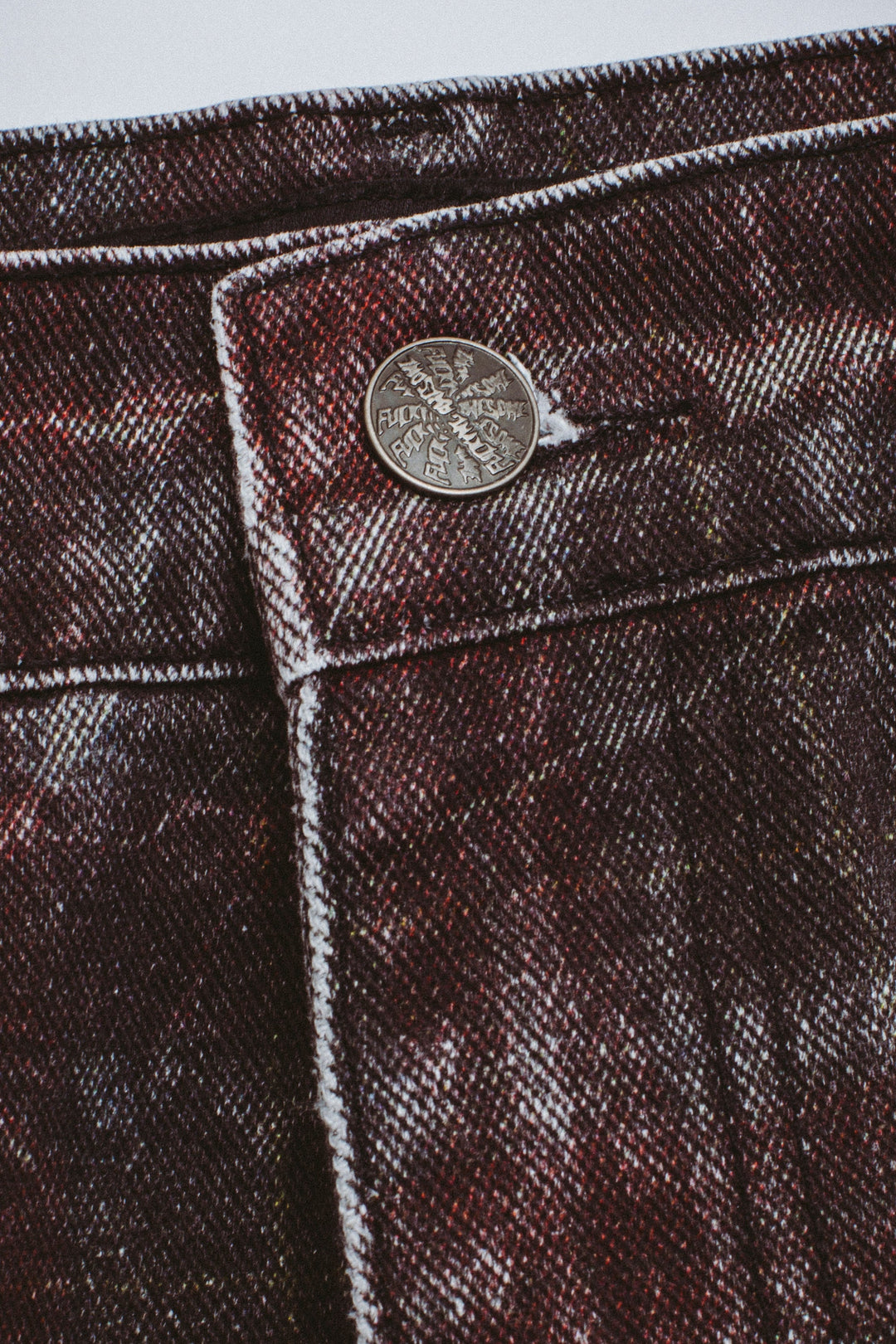 Distressed Plaid Fecke Jeans