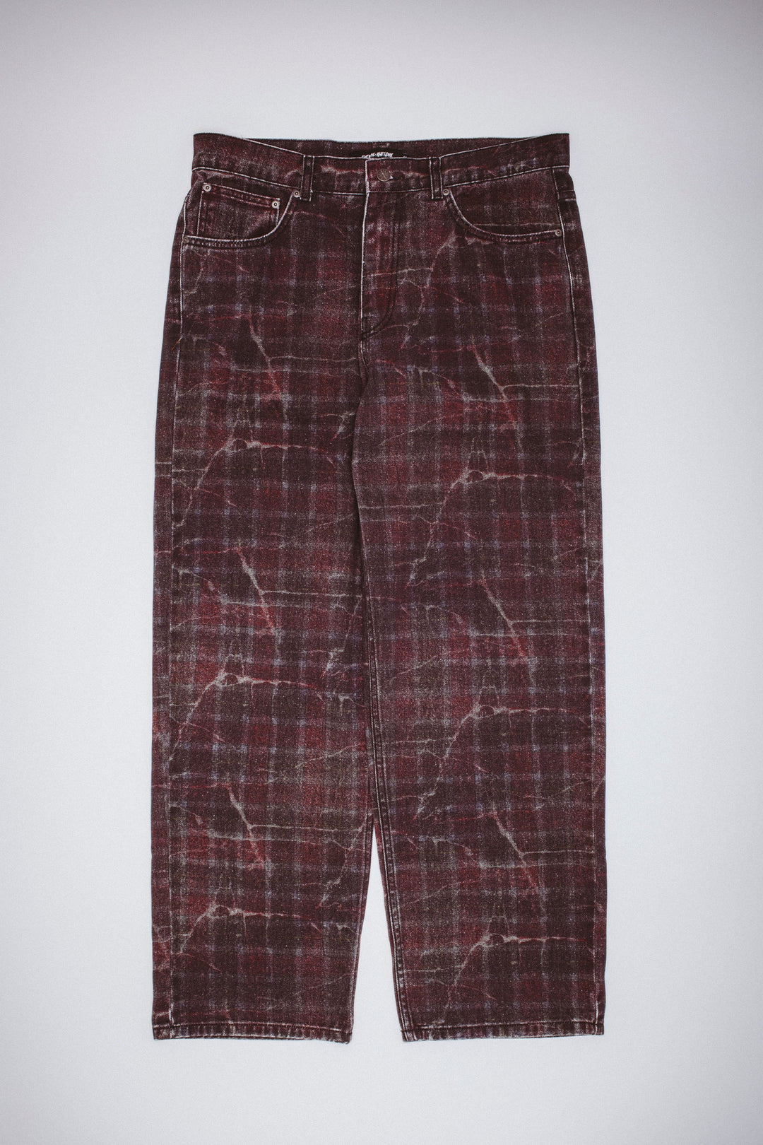 Distressed Plaid Fecke Jeans