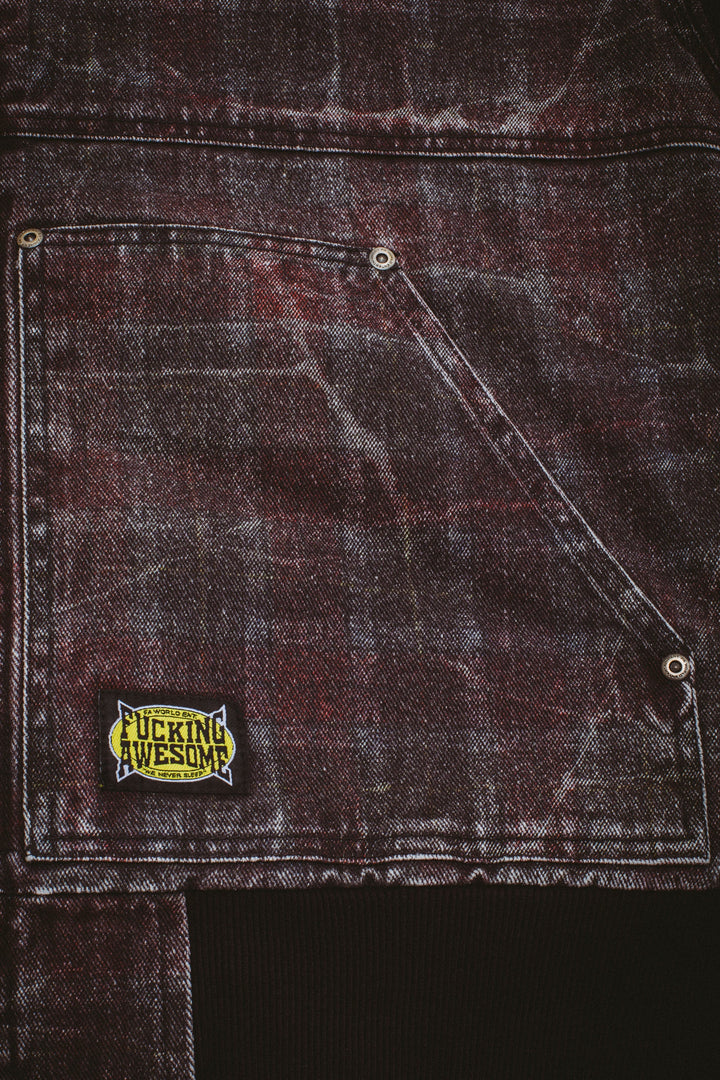 Distressed Plaid KO Work Jacket