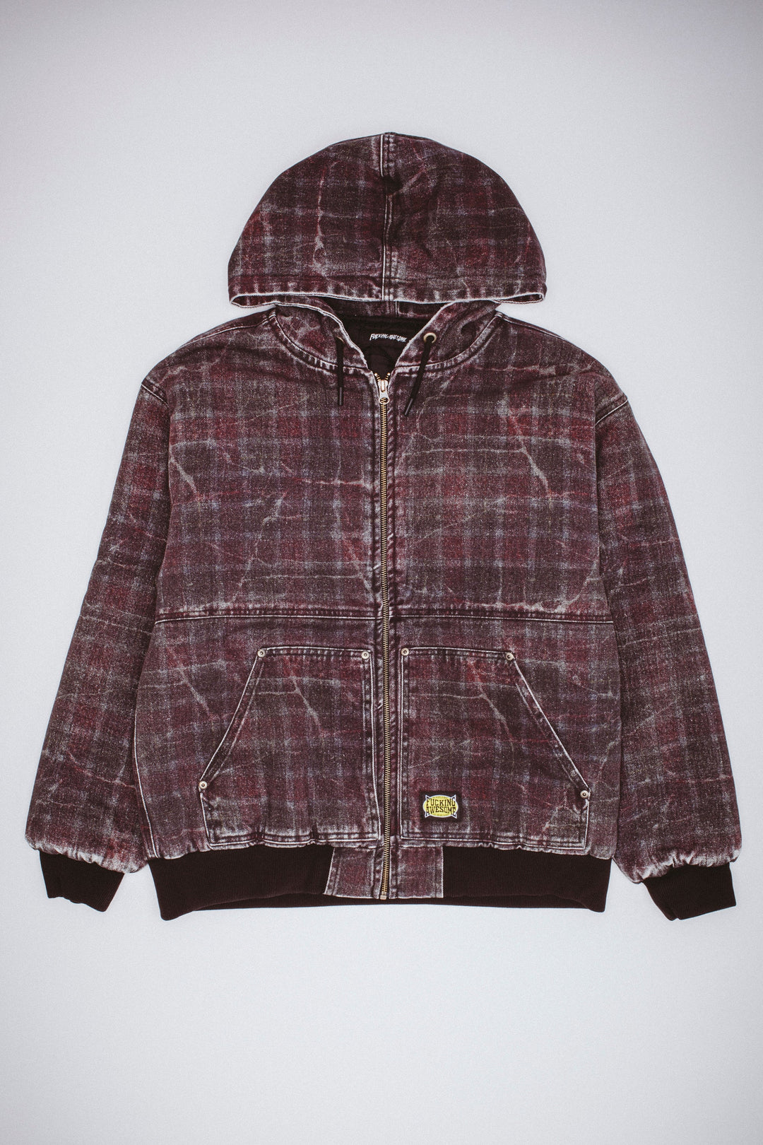 Distressed Plaid KO Work Jacket
