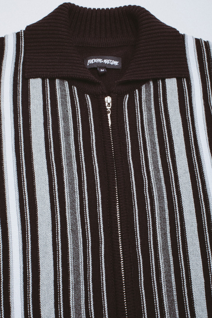 Mono Multi Stripe Zip Cardigan