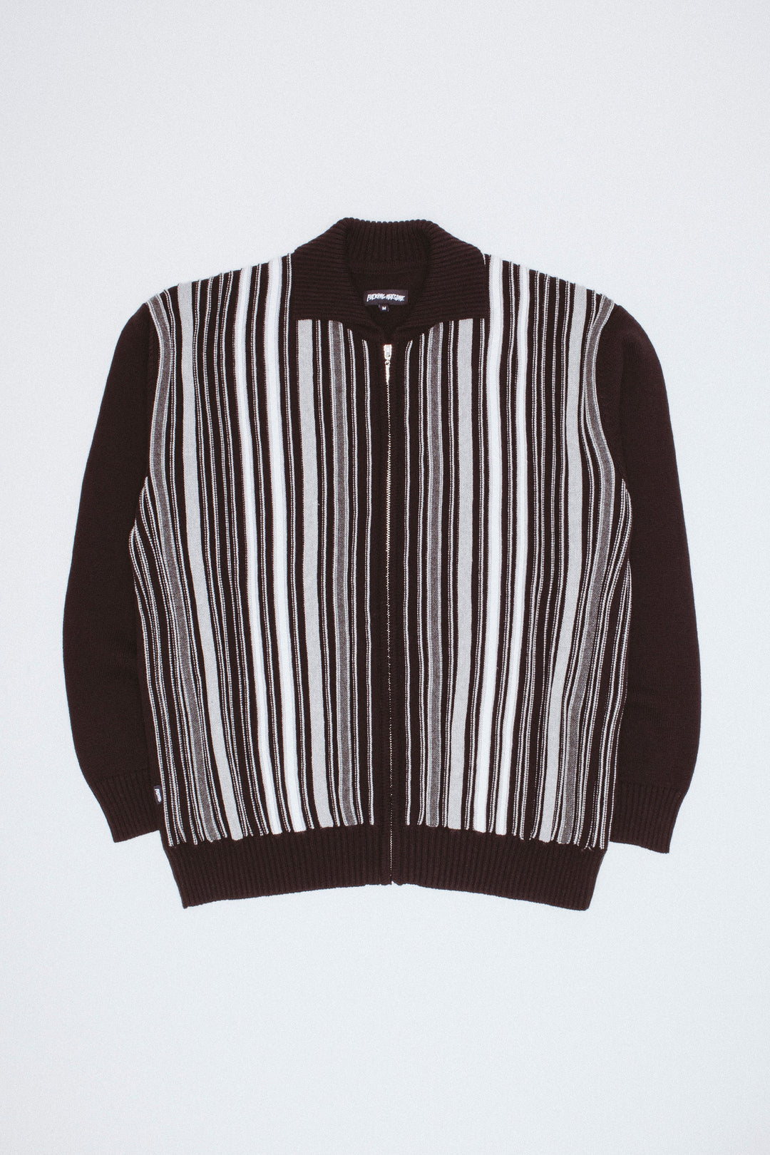 Mono Multi Stripe Zip Cardigan