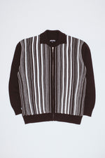 Mono Multi Stripe Zip Cardigan