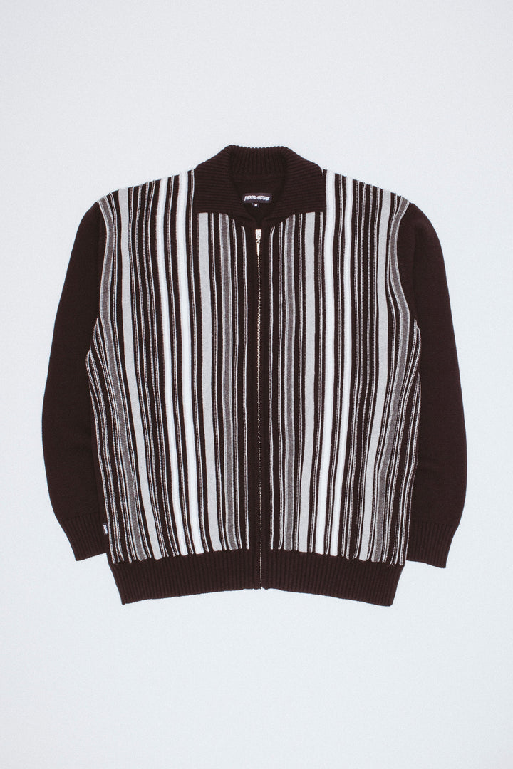 Mono Multi Stripe Zip Cardigan