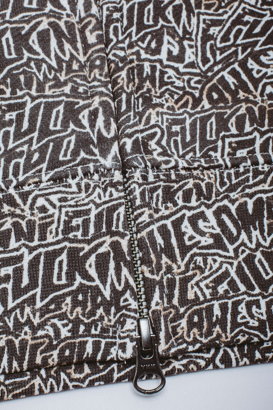 Burnt Sticker Stamp Zipped Hoodie