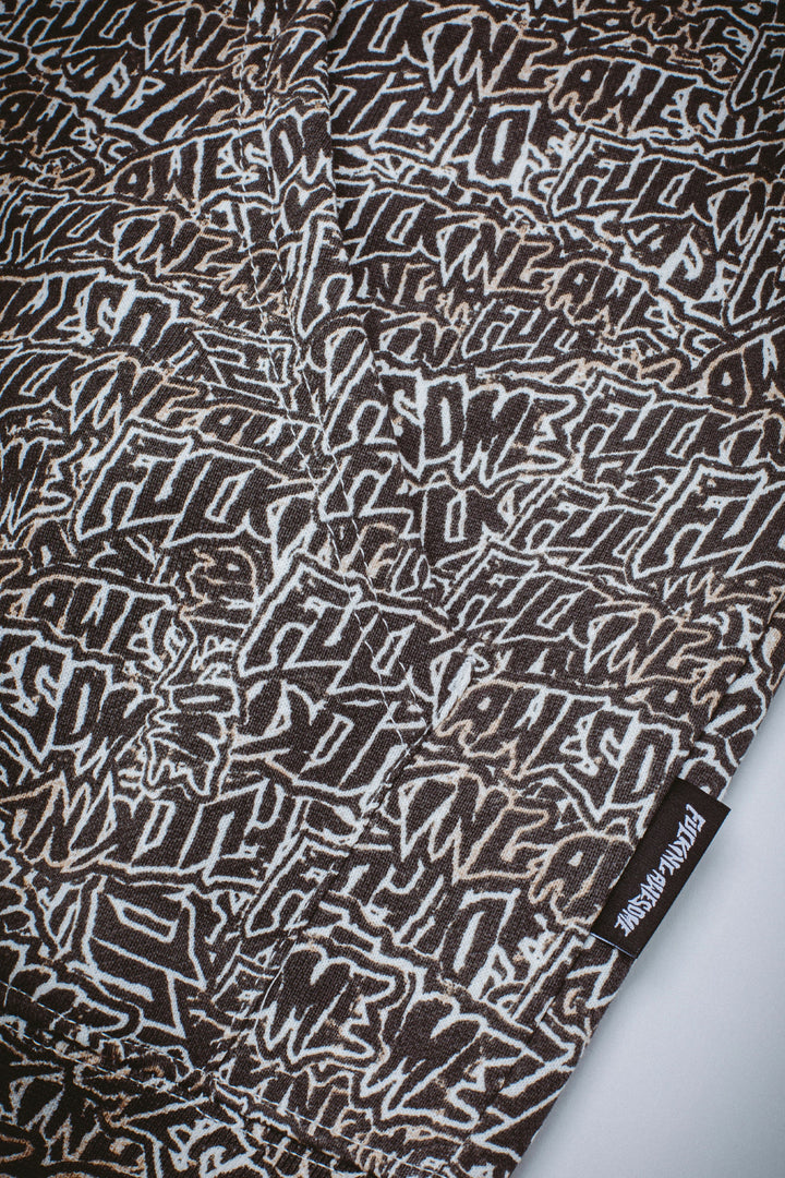 Burnt Sticker Stamp Zipped Hoodie