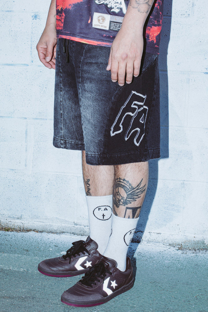 Moto Cotton Twill Shorts