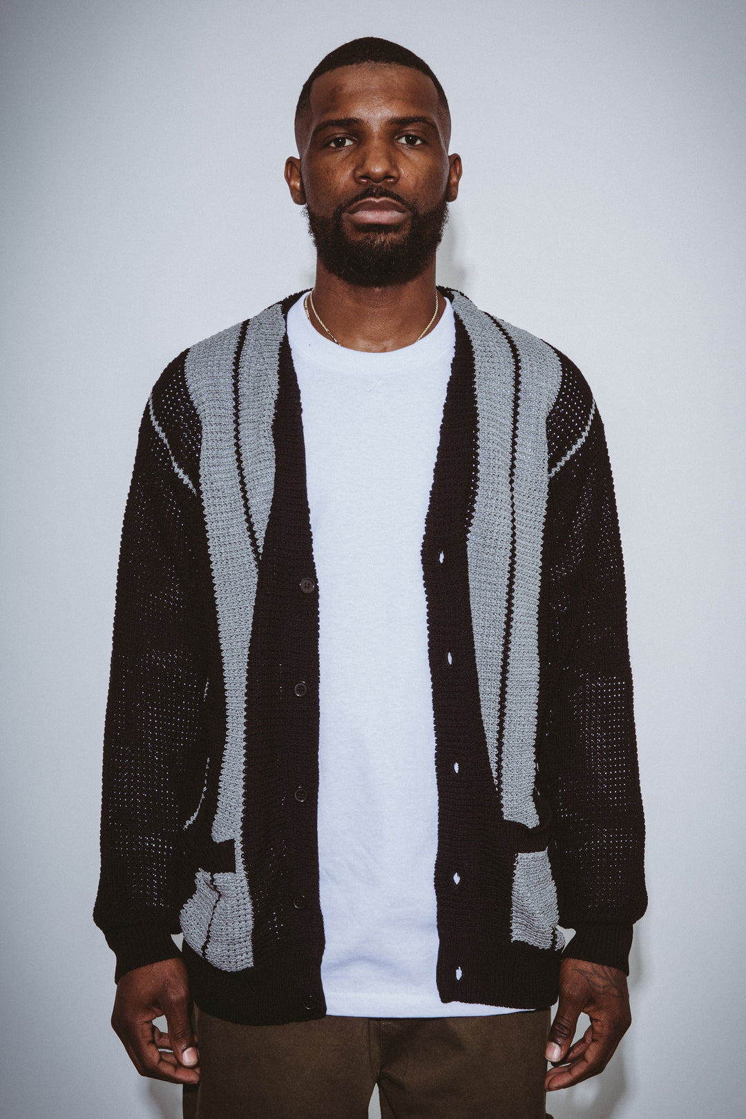 School Striped Cardigan Sweater