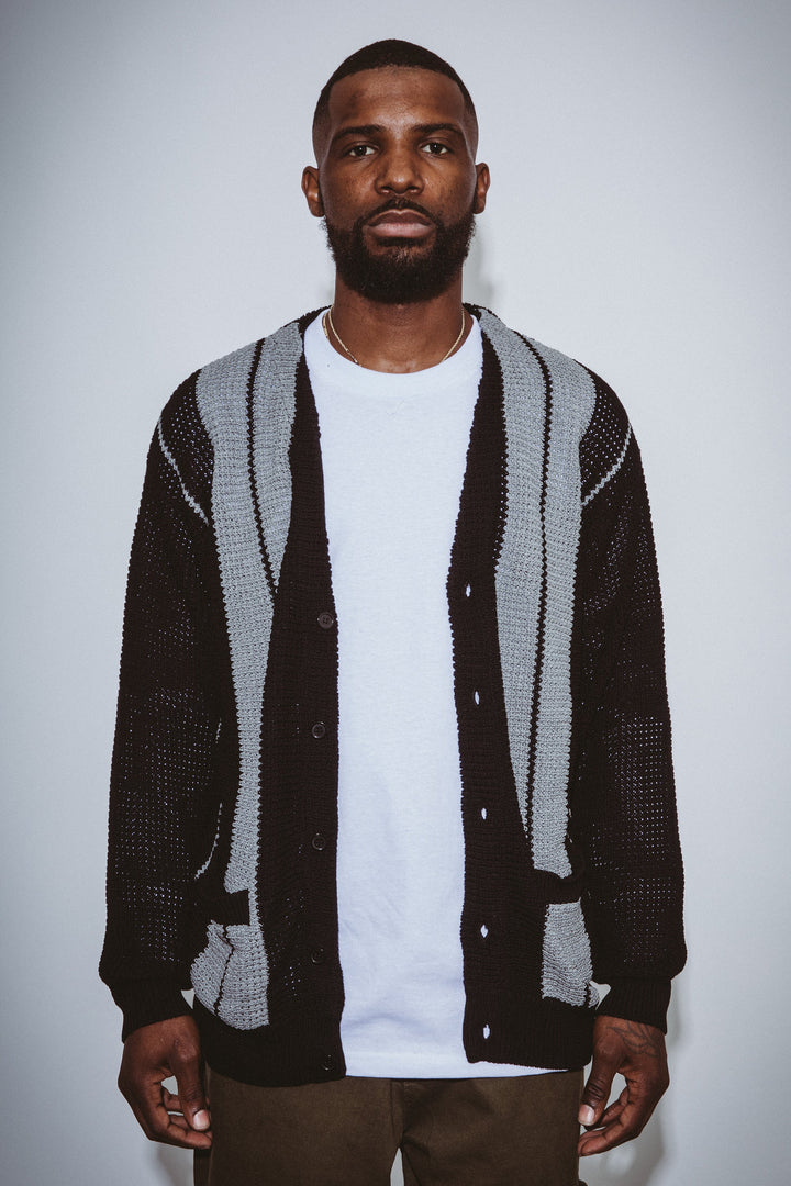 School Striped Cardigan Sweater