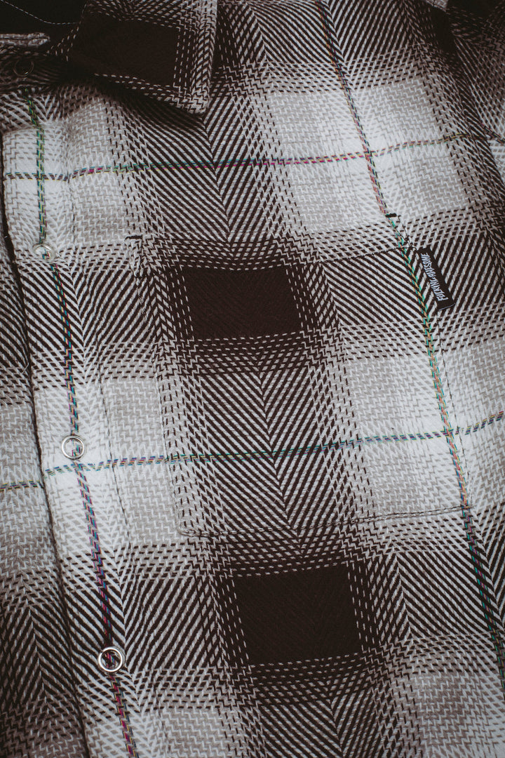 Quilted Reversible Shadow Plaid Overshirt