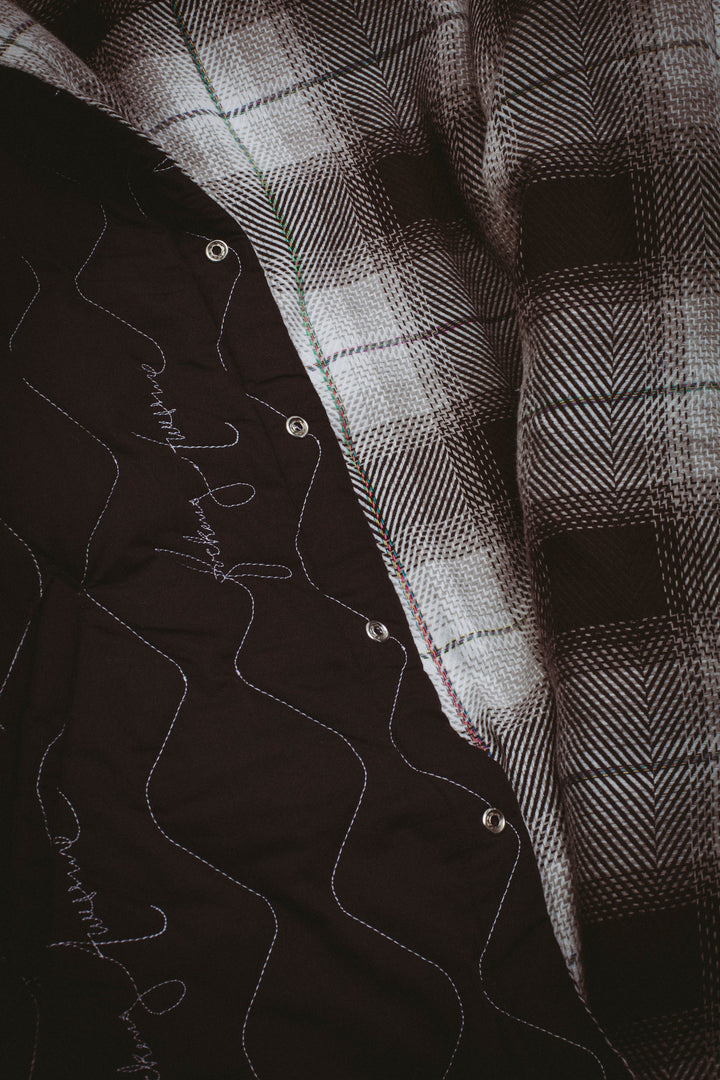 Quilted Reversible Shadow Plaid Overshirt