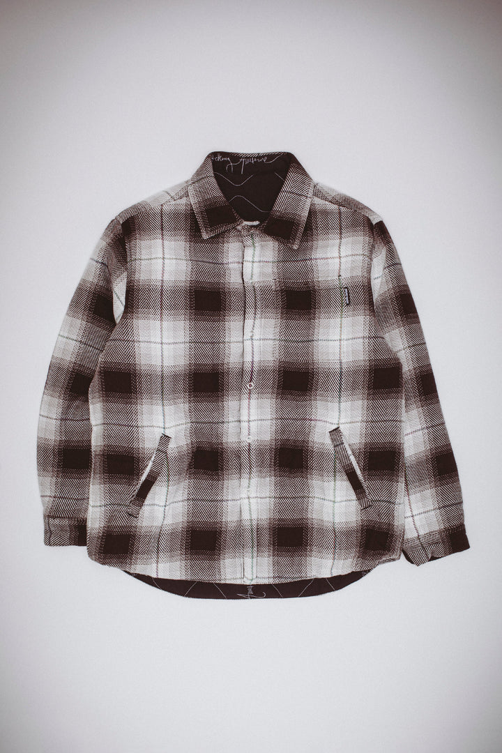 Quilted Reversible Shadow Plaid Overshirt