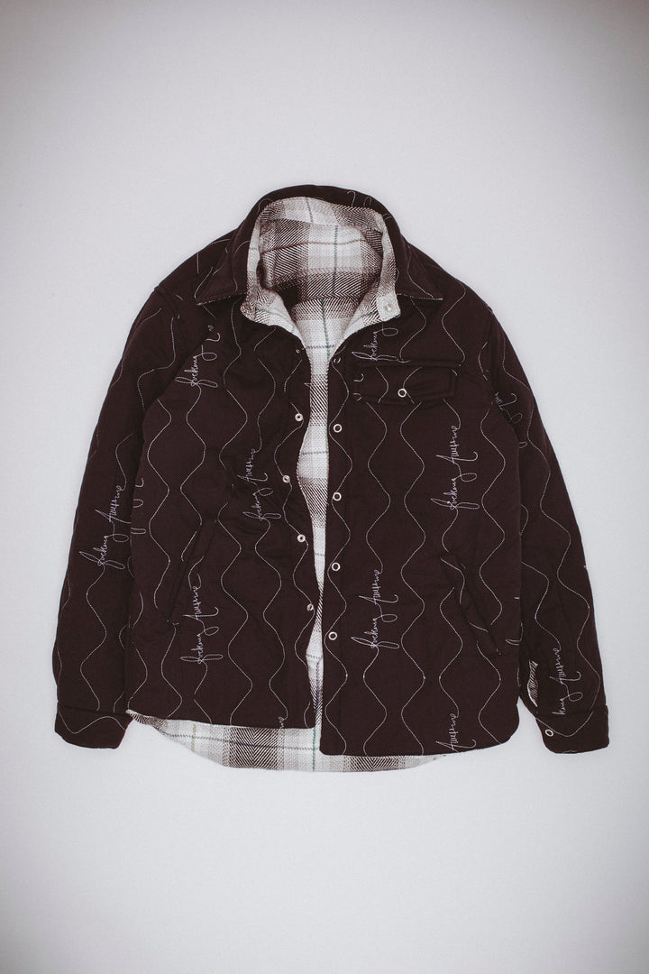 Quilted Reversible Shadow Plaid Overshirt