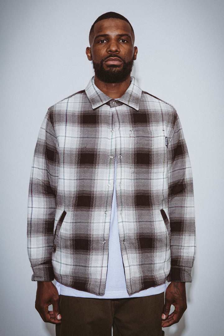 Quilted Reversible Shadow Plaid Overshirt