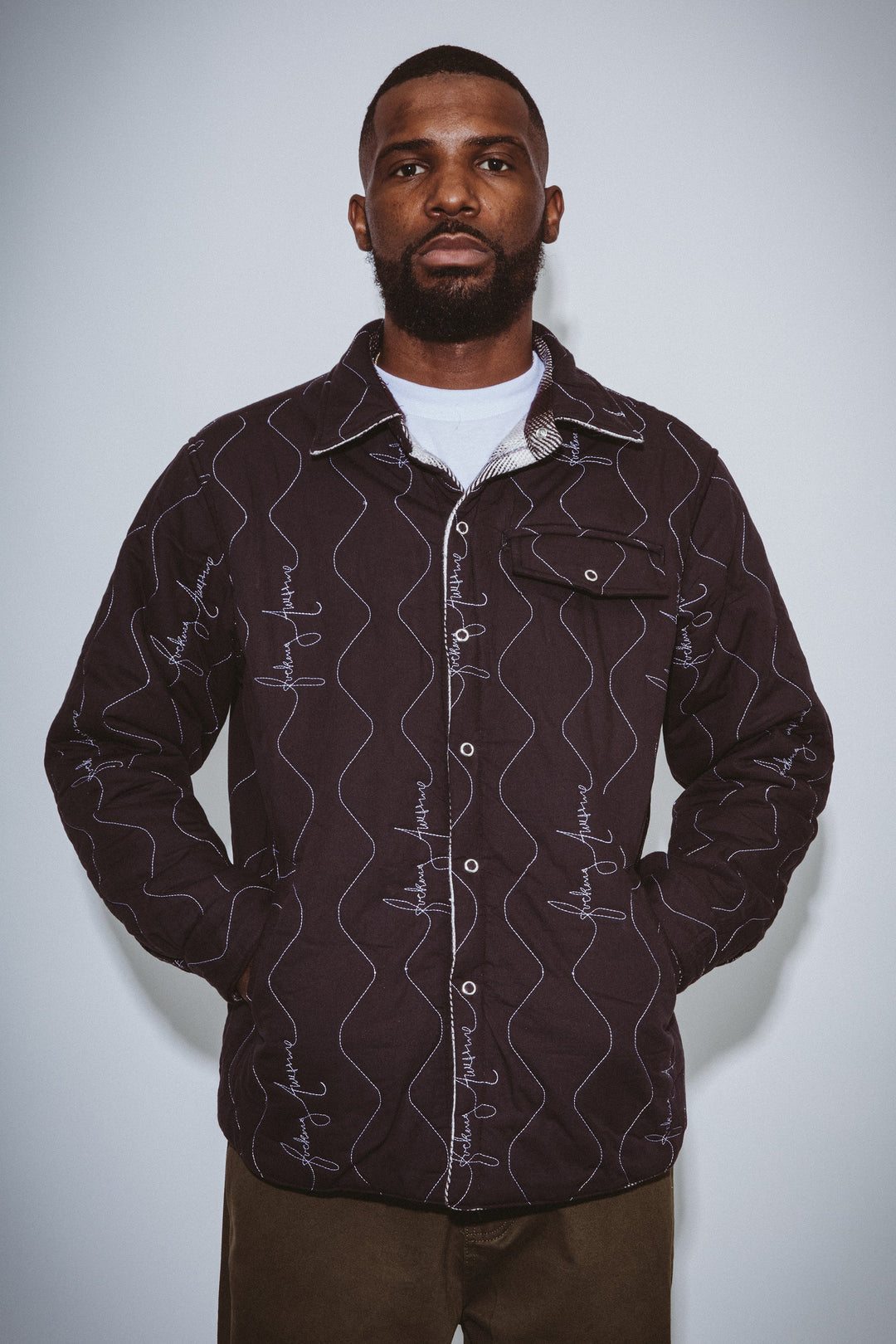 Quilted Reversible Shadow Plaid Overshirt